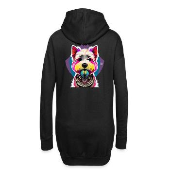 West Highland Terrier - Hoodie-Kleid - Schwarz - Hinten
