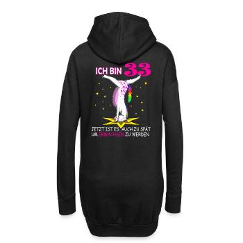 Pferd macht Kopfstand als Yoga-Pose - Hoodie-Kleid - Schwarz - Hinten