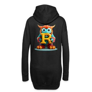 Bunter Monster mit Buchstabe R - Hoodie-Kleid - Schwarz - Hinten