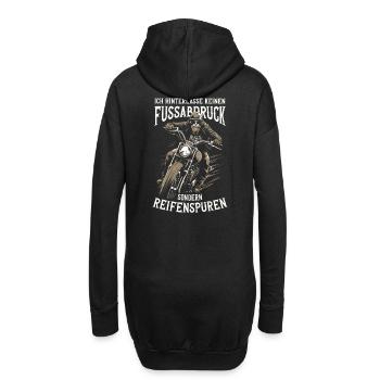 Ich hinterlasse Reifenspuren – Biker Spruch - Hoodie-Kleid - Schwarz - Hinten
