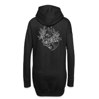Blumenmaske 2 - Hoodie-Kleid - Schwarz - Hinten