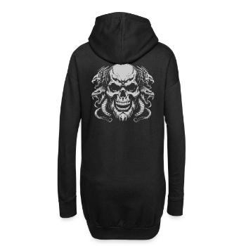 Totenkopf mit Schlangenring - Hoodie-Kleid - Schwarz - Hinten
