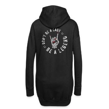 devils horns metal dont be a lady festival spruch - Hoodie-Kleid - Schwarz - Hinten