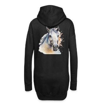 Tête de cheval Cheval Cheval Cheval Etalon - Sweat-shirt à capuche long Femme - noir - Dos