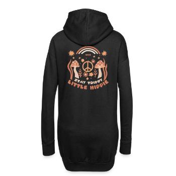 spruch siebziger jahre stay trippy little hippie - Hoodie-Kleid - Schwarz - Hinten