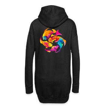 Couleurs tropicales - Sweat-shirt à capuche long Femme - noir - Dos