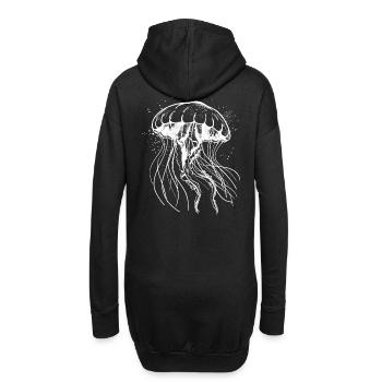 Motif Méduse Blanche - Méduse - Sweat-shirt à capuche long Femme - noir - Dos