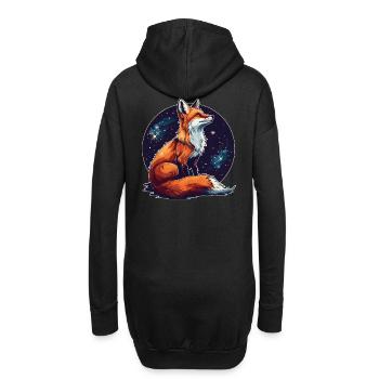 Renard avec des étoiles - Sweat-shirt à capuche long Femme - noir - Dos