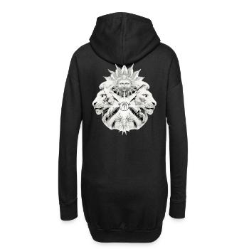 Yvo Tattoo, Lion, Sun, Löwe, Sonne, Tattoo Be You - Hoodie-Kleid - Schwarz - Hinten