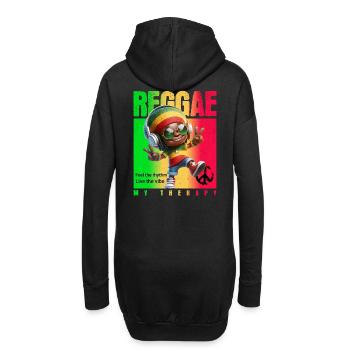 Reggae my therapy Rastaman - Hoodie-Kleid - Schwarz - Hinten