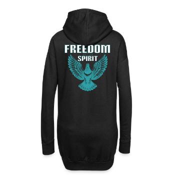 Friedenstaube mit Flügeln und Heiligenschein - Hoodie-Kleid - Schwarz - Hinten