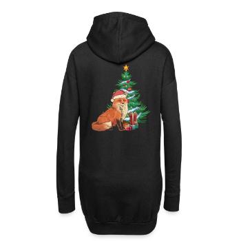 Fuchs Nikolaus Weihnachtsmann Santa Tannenbaum - Hoodie-Kleid - Schwarz - Hinten