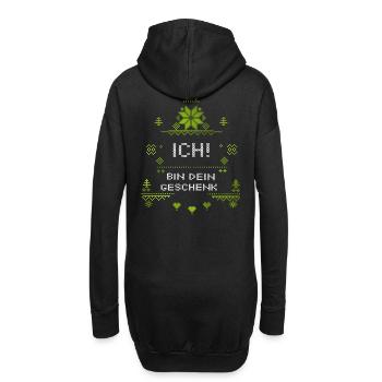 Weihnachten Christmas - Hoodie-Kleid - Schwarz - Hinten
