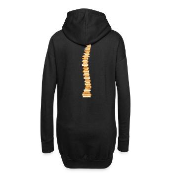 Bücher Wirbelsäule Rückgrat Leseratte Bücherwurm - Hoodie-Kleid - Schwarz - Hinten