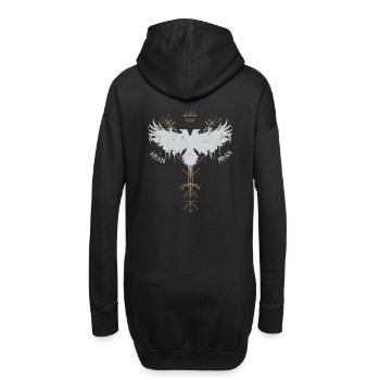 Vikings - Hugin et Munin - Les corbeaux d’Odin - Sweat-shirt à capuche long Femme - noir - Dos