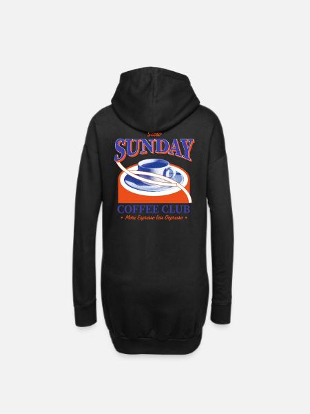 Coffee club on Sundays - Hoodie Dress - black