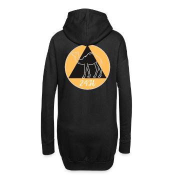 Geometisches Kamel auf schwarzem Hintergrund - Hoodie-Kleid - Schwarz - Hinten