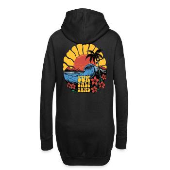 Sun, Salt, Sand! Beach Shirt! - Hoodie-Kleid - Schwarz - Hinten