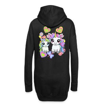 Licorne Licornes Cheval Chevaux Enfants - Sweat-shirt à capuche long Femme - noir - Dos