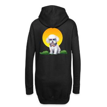 Sunset Pup avec des lunettes de soleil néon - Sweat-shirt à capuche long Femme - noir - Dos
