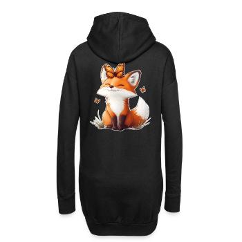 Renard et papillon - Sweat-shirt à capuche long Femme - noir - Dos