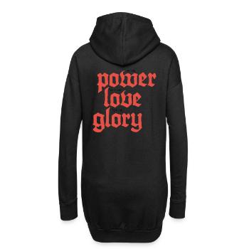 Power, Love & Glory | Weiß - Hoodie-Kleid - Schwarz - Hinten