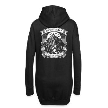 Life is short, so enjoy it to the fullest - Hoodie-Kleid - Schwarz - Hinten