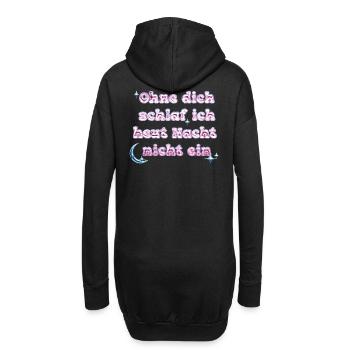 Sans toi - Conception de texte Y2K - Sweat-shirt à capuche long Femme - noir - Dos