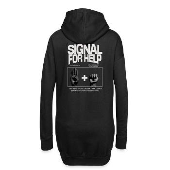 Signal d’aide Conception du geste de la main - Sweat-shirt à capuche long Femme - noir - Dos