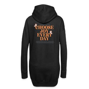 Choose joy every day - Hoodie-Kleid - Schwarz - Hinten