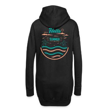 Sommerliches Palmen Strand Design - Hoodie-Kleid - Schwarz - Hinten