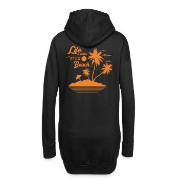 Sonnenuntergang am Palmstrand - Hoodie-Kleid - Schwarz - Hinten