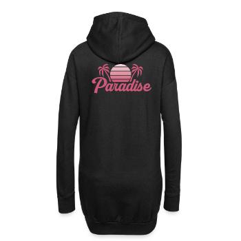 Silhouette de coucher de soleil tropical - Sweat-shirt à capuche long Femme - noir - Dos