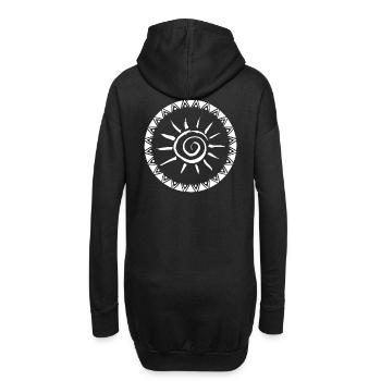 Geometrisches Sunburst Mandala Design - Hoodie-Kleid - Schwarz - Hinten