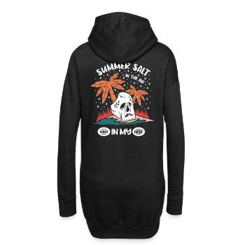 Conception de crâne estival avec des palmiers - Sweat-shirt à capuche long Femme - noir - Dos