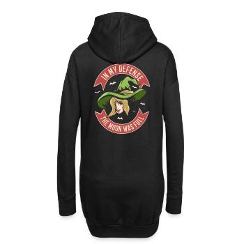 Sorcière magique avec devise lunaire - Sweat-shirt à capuche long Femme - noir - Dos