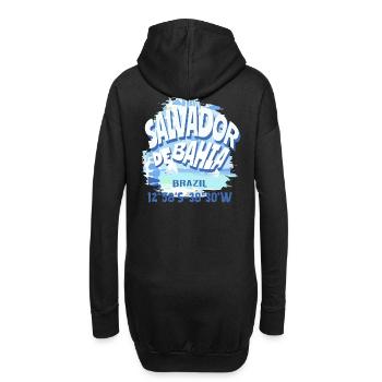 Salvador de Bahia Reisekarte - Hoodie-Kleid - Schwarz - Hinten
