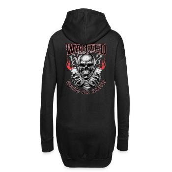 Wanted Biker Skull Dead or Alive Motorrad Chopper - Hoodie-Kleid - Schwarz - Hinten