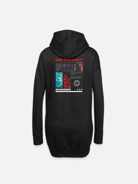 Lost - Hoodie Dress - black