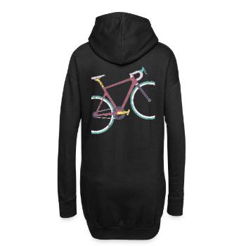 Rétro Vintage Grunge Vélo de route Design moderne - Sweat-shirt à capuche long Femme - noir - Dos