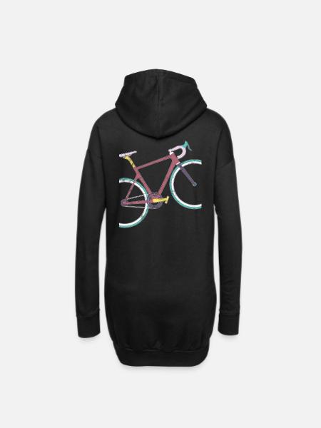 Retro Vintage Grunge Rennrad Modern Cycling Design - Hoodie-Kleid - Schwarz