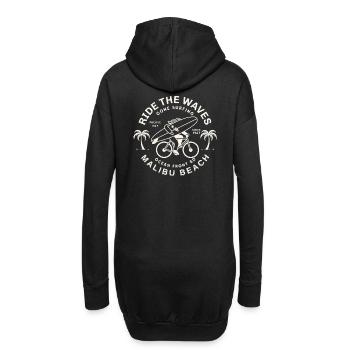 Malibu Surf Vintage Vélo Planche - Sweat-shirt à capuche long Femme - noir - Dos
