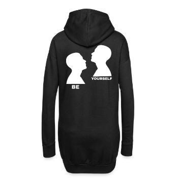 Soyez vous-même – Motif minimaliste - Sweat-shirt à capuche long Femme - noir - Dos