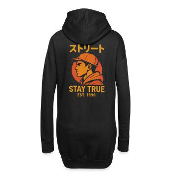 Streetstyle Stay True 1990 - Hoodie-Kleid - Schwarz - Hinten