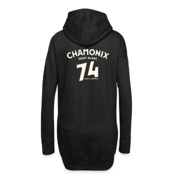 Logo Vintage Chamonix 14 Haute Savoie - Hoodie-Kleid - Schwarz - Hinten