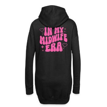 Sage-femme Cadeau de naissance Bébé sage-femme - Sweat-shirt à capuche long Femme - noir - Dos