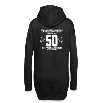 50 ans Approche Humoristique - Sweat-shirt à capuche long Femme - noir - Dos