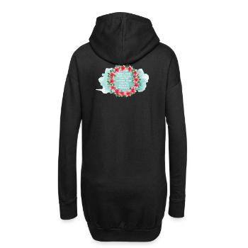 You’re Loved & Enough – Aquarell Blumenkranz - Hoodie-Kleid - Schwarz - Hinten