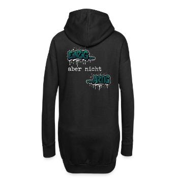 Einzig… aber nicht …artig Einzigartig Spruch - Hoodie-Kleid - Schwarz - Hinten
