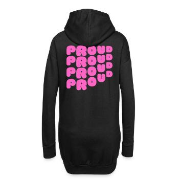 Pride / CSD / LGBTQ+ Design "PROUD" - Hoodie-Kleid - Schwarz - Hinten
